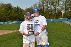 Baseball vs Babson  Wheaton College Baseball players celebrate their victory over Babson to win the NEWMAC Championship for the third year in a row. - (Photo by Keith Nordstrom) : Wheaton, baseball, NEWMAC